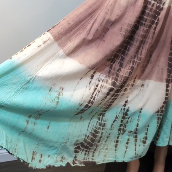 Today's Designer Tie Dye Midi Dress Sleeveless Beach Long Lagenlook Summer - Picture 5 of 16